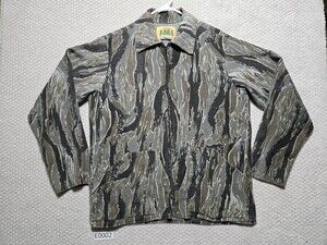 Vintage IDEAL Camouflage Button Up Jacket / Heavy Shirt ~ Men’s Large ~ Pockets